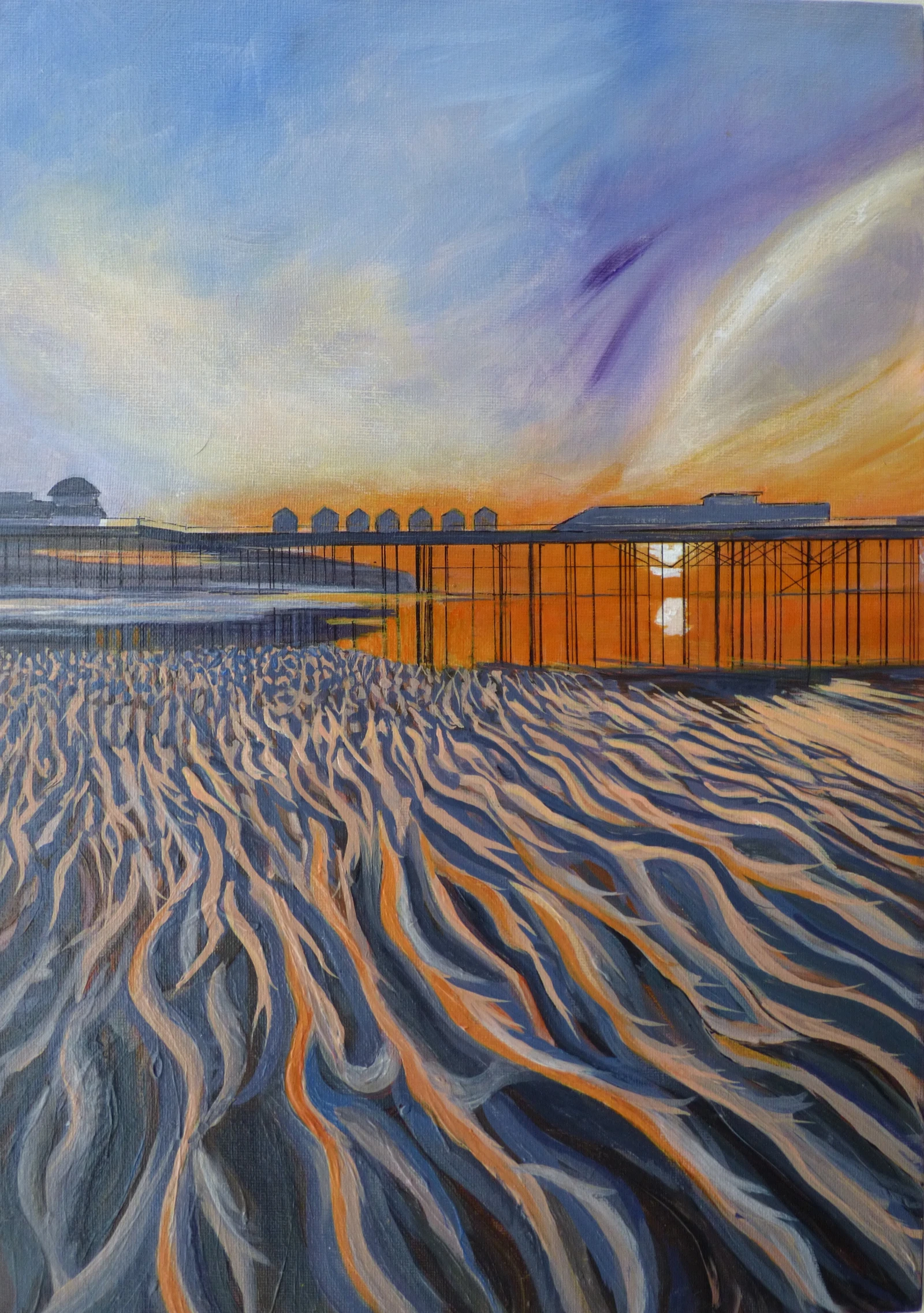 Hastings Pier and wet sand